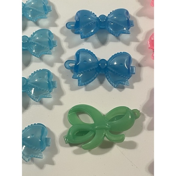 Vintage Lot Girl's Hair Clip Bows Barrettes Translucent Colorful 80's 90's Y2K - Picture 5 of 13